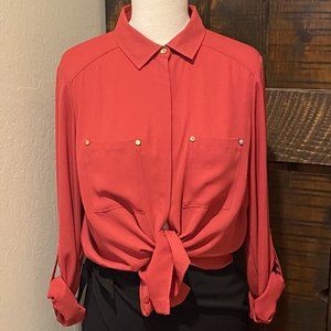 Dusty-red shirt with rivets